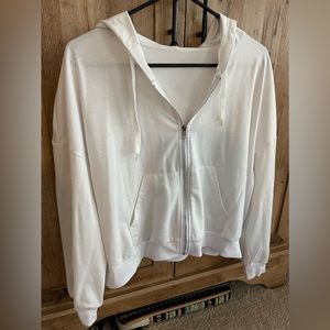 White Crop Zip-up